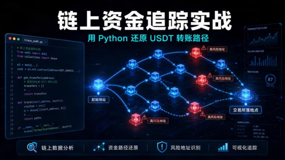 鏈上資金追蹤實戰：用 Python + 區塊鏈瀏覽器 API 還原 USDT 轉賬路徑 Cover